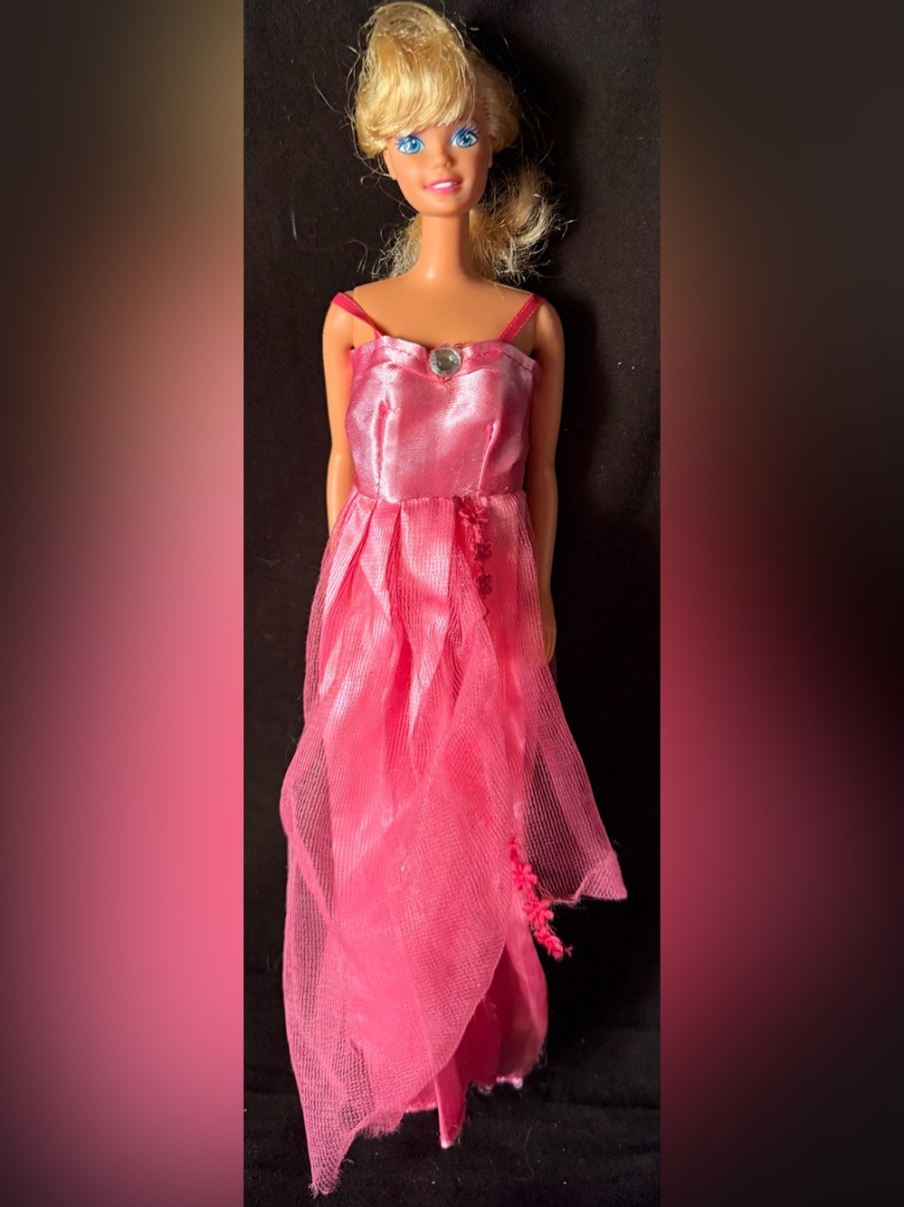 vintage barbie Pink Doll Dress for Kids - Sparkle Tulle Gown